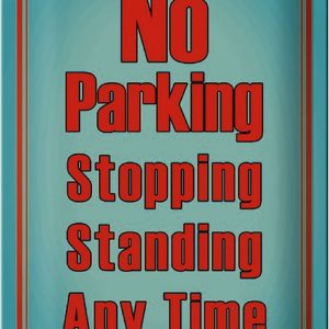 Schild Blech 20x30cm – Made in Germany – No Parking stopping standing Metall Hinweis Blechschild