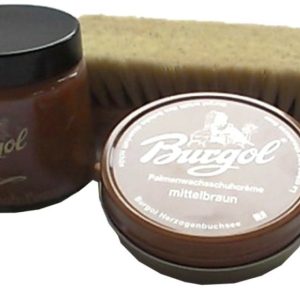 Hebold Profi Glattlederpflege Schuhpflegeset Cognac Mittelbraun