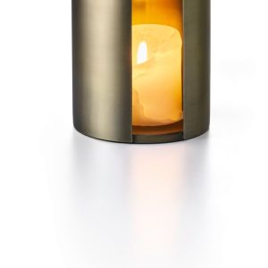Philippi GEORGETOWN Kerzenhalter Elegantes Design aus langlebigem Edelstahl in antik-messing für s